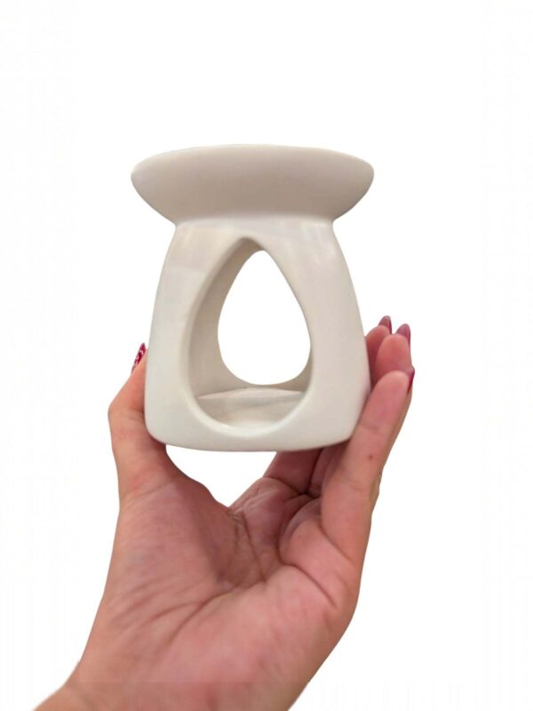 Ceramiczny kominek do wosków zapachowych – biały - klasyczny